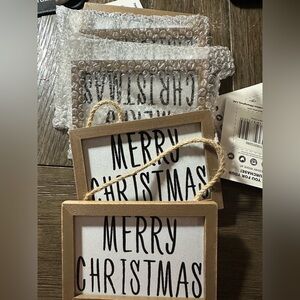 Qty:5 Merry Christmas Hanging Sign/ornaments - new w/ tags